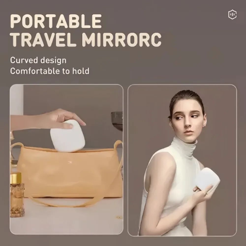 Portable LED Makeup Mirror  DoubleSided Adjustable Color 3x Magnification USB Charging 6