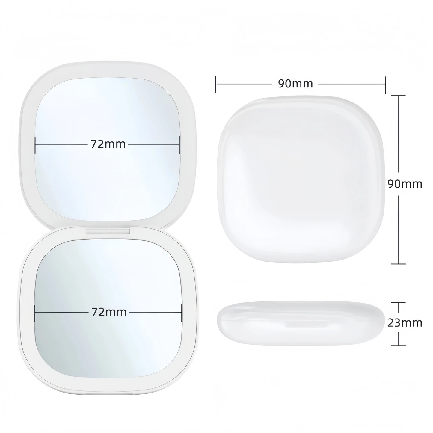 Portable LED Makeup Mirror  DoubleSided Adjustable Color 3x Magnification USB Charging 1