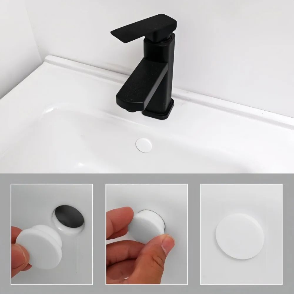 Universal Silicone Overflow Hole Plug – Leak-Proof Sink & Tub Sealing Plug Set (2-Pack)