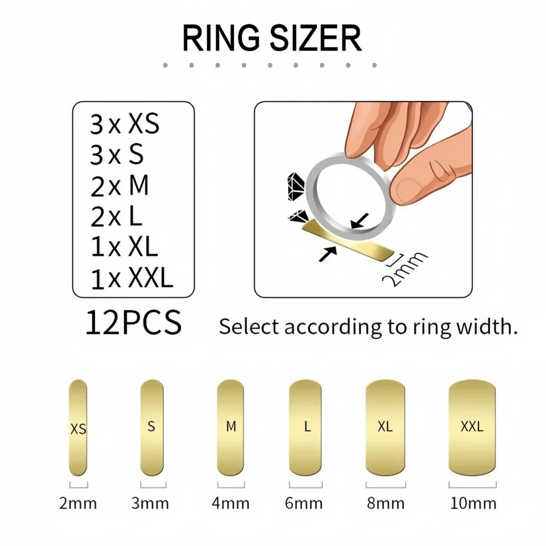 PrecisionFit Invisible Ring Size Adjustment Pads  Transparent AntiSlip Ring Inserts 1
