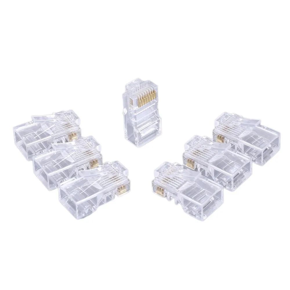 HighPrecision Cat5 RJ45 Ethernet Cable Connectors  GoldPlated Modular Network Plugs 3050 Pack 2