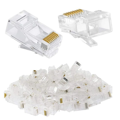 HighPrecision Cat5 RJ45 Ethernet Cable Connectors  GoldPlated Modular Network Plugs 3050 Pack 3