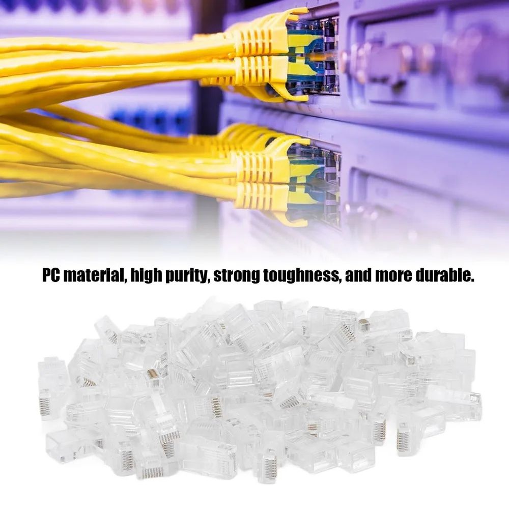 HighPrecision Cat5 RJ45 Ethernet Cable Connectors  GoldPlated Modular Network Plugs 3050 Pack 4