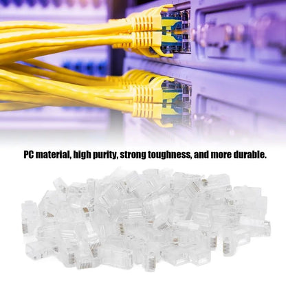 HighPrecision Cat5 RJ45 Ethernet Cable Connectors  GoldPlated Modular Network Plugs 3050 Pack 4