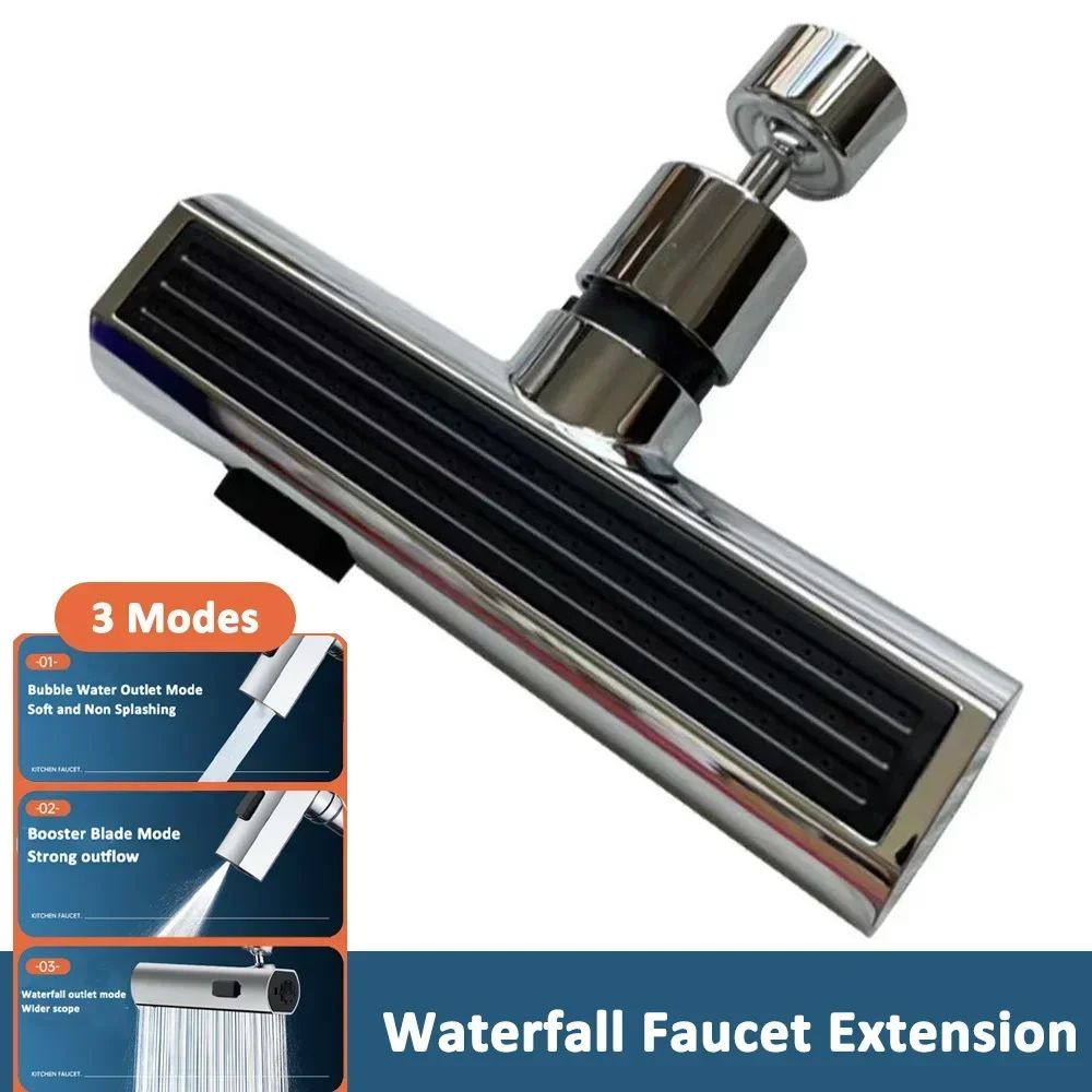 SmartFlow 360 Universal Kitchen Faucet Nozzle  Waterfall  SplashProof Rotating Tap Adapter 7