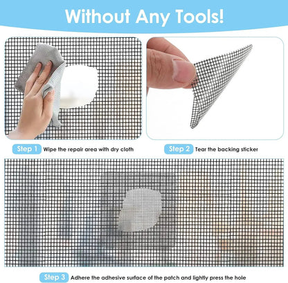 Window Screen Repair Tape Kit  Instant Mesh Patch For Torn Screens  Bug Protection 6