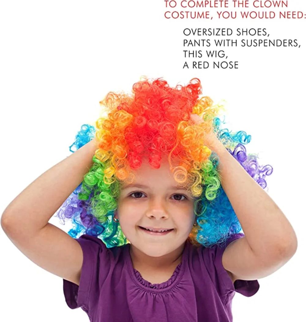 Vibrant Curly Clown Wig For Parties  Cosplay 2