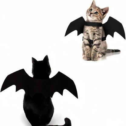 Bat Wing Costume Harness for Small Cats & Dogs – Soft Felt Spooky Wings