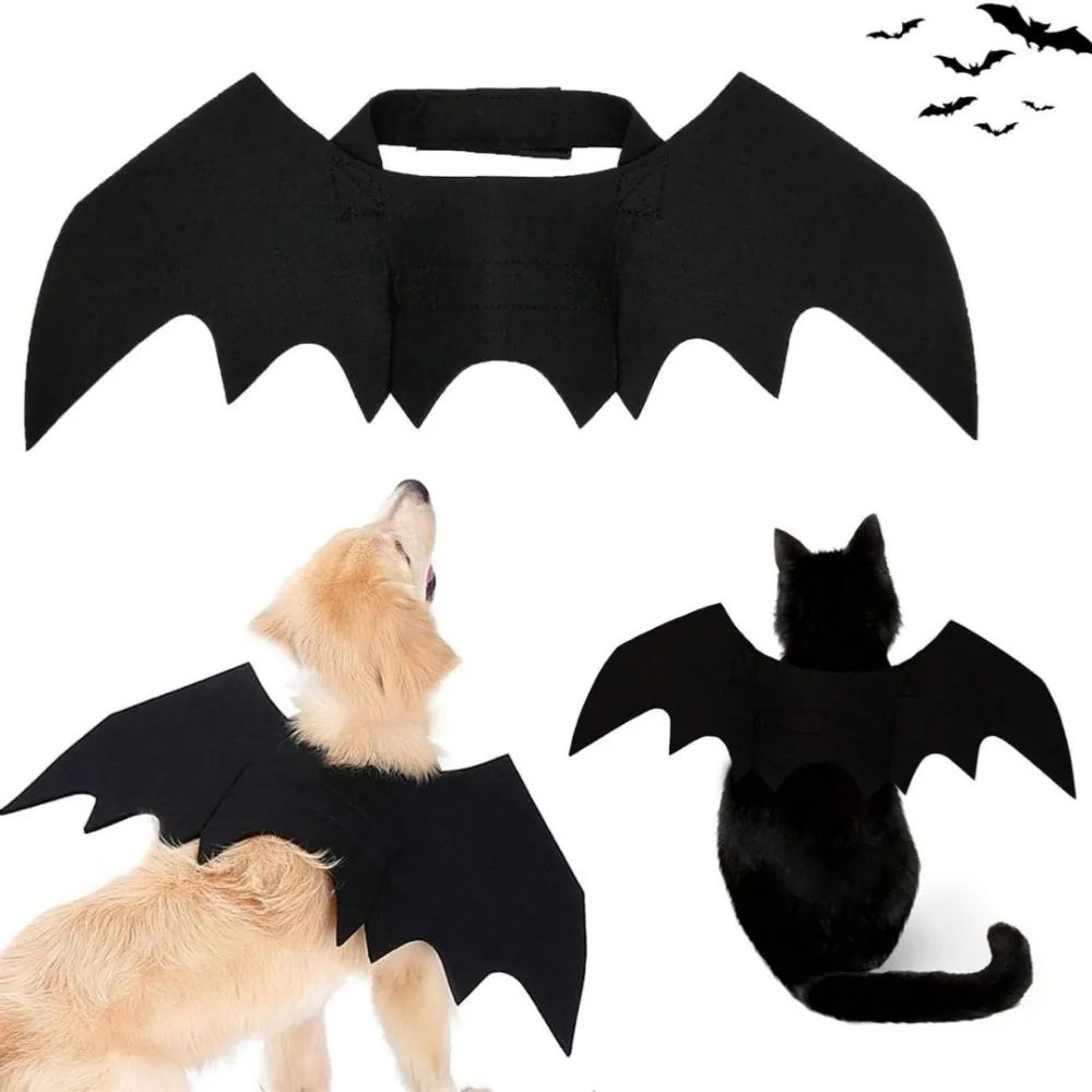 Bat Wing Costume Harness For Small Cats  Dogs  Soft Felt Spooky Wings 1