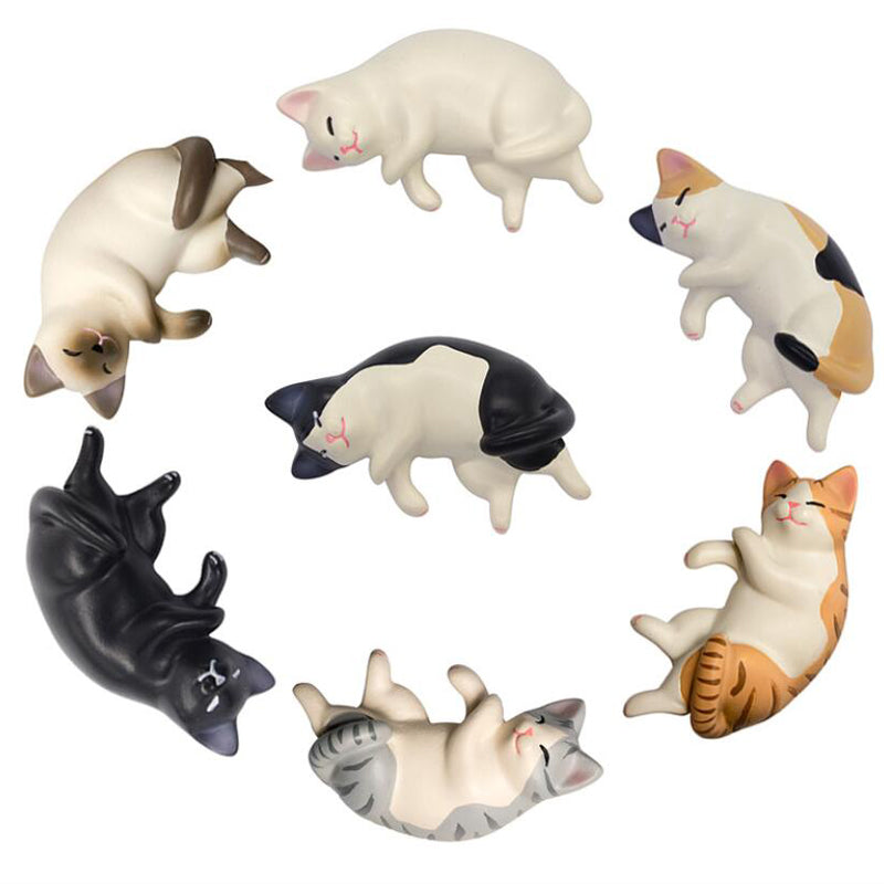 Mini Figures Kawaii Resin Sleeping Cat Statues, Dollhouse Room Decor, Desk Accessories Items