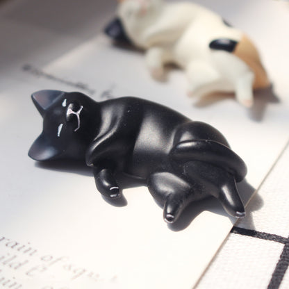 Mini Figures Kawaii Resin Sleeping Cat Statues, Dollhouse Room Decor, Desk Accessories Items