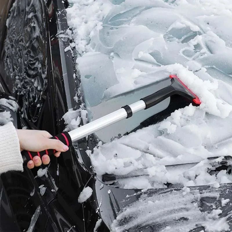 Extendable Aluminum Snow  Ice Remover  Telescopic Car Snow Brush  Ice Scraper 1