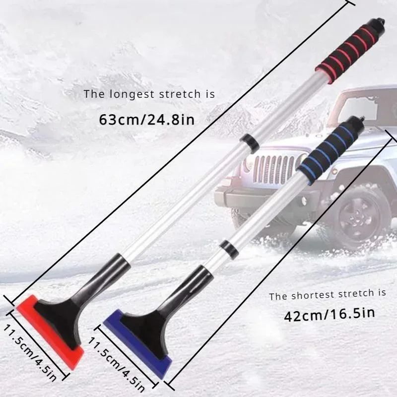 Extendable Aluminum Snow  Ice Remover  Telescopic Car Snow Brush  Ice Scraper 4