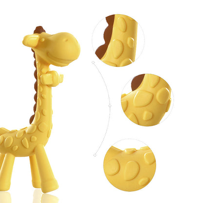 BPA Free Silicone Baby Ring Teether Giraffe Cartoon Teething Charms 1