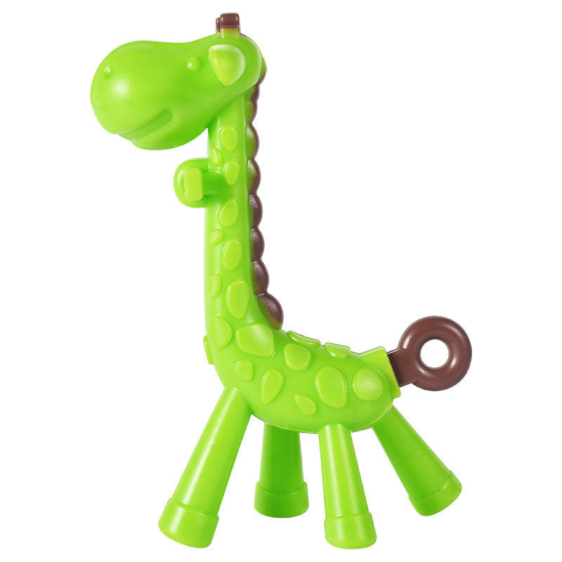 BPA Free Silicone Baby Ring Teether Giraffe Cartoon Teething Charms 5