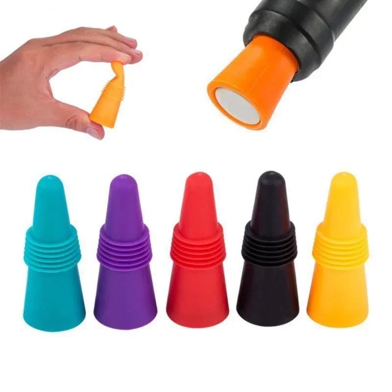 Premium Reusable Silicone Wine Bottle Stopper  LeakProof Wine  Champagne Seal 3