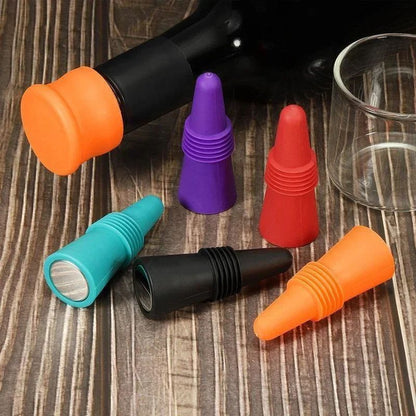 Premium Reusable Silicone Wine Bottle Stopper  LeakProof Wine  Champagne Seal 4