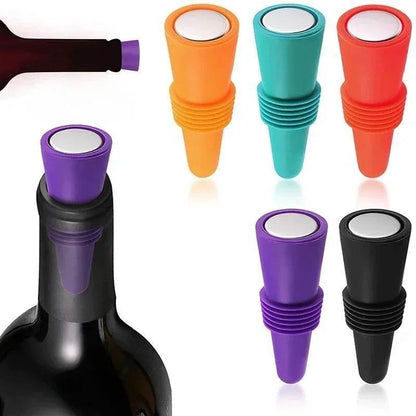 Premium Reusable Silicone Wine Bottle Stopper  LeakProof Wine  Champagne Seal 5