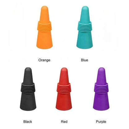 Premium Reusable Silicone Wine Bottle Stopper  LeakProof Wine  Champagne Seal 6