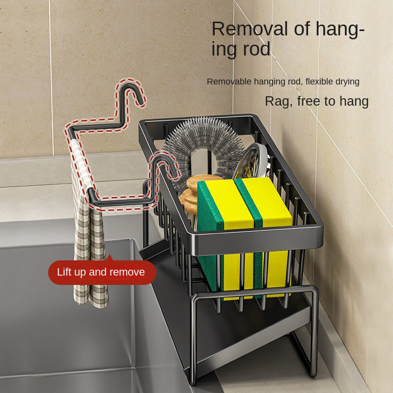 Kitchen Shelf Drain Rack NonPerforated Household Seasoning Rack Sink Faucet Storage Rack For Kitche