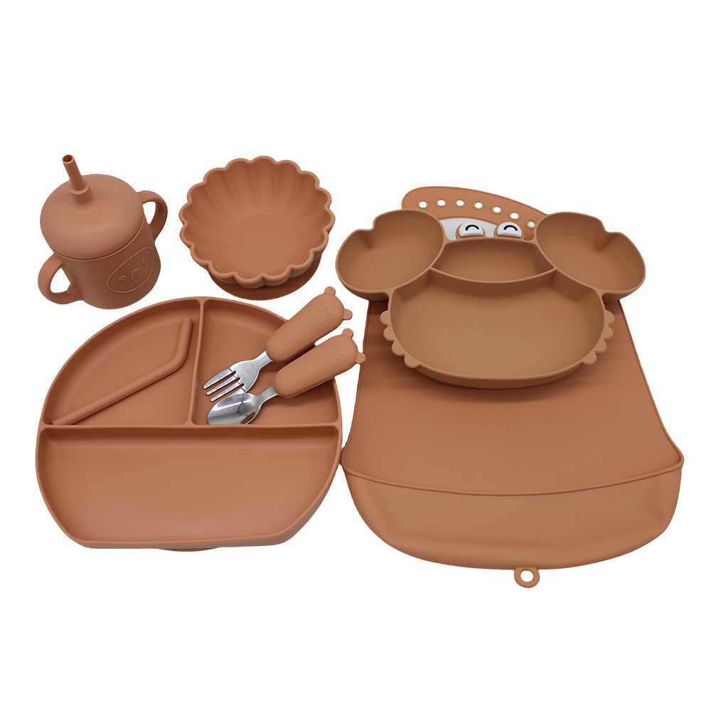 Autonomous Feeding Bowl, Baby Meal Bibs, Crab Compartment Tray