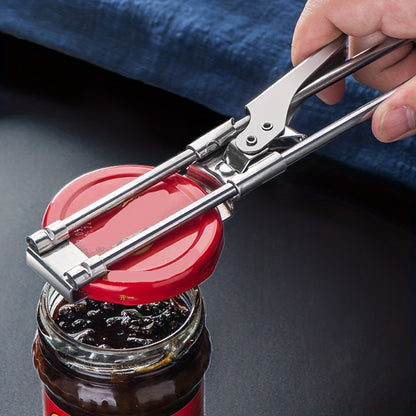 Adjustable Multi-Function Bottle Opener, Stainless Steel Lids Off Jar Opener, Labor-Saving Screw Can Opener for Kitchen
