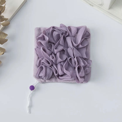 Loofah Bath Ball Towel With Drawstring, Soft Exfoliating Mesh Shower Sponge for Body Skin Care