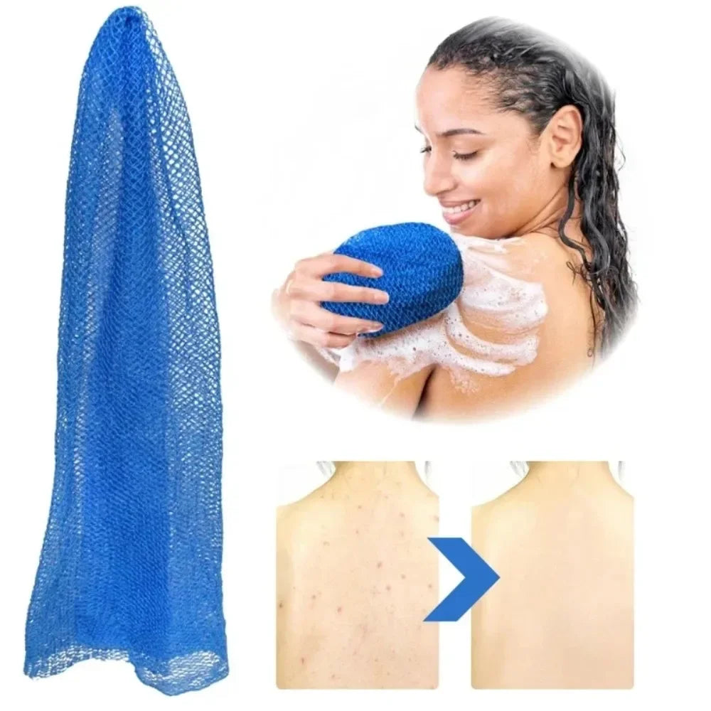 Exfoliating Mesh African Net Bath Sponge, Loofah Bast Wisp, Body Scrubber for Skin Smoother Washcloth, Shower Essential