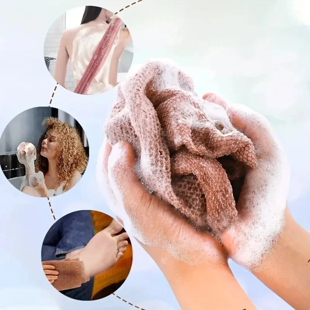 Exfoliating Mesh African Net Bath Sponge Loofah Bast Wisp Body Scrubber For Skin Smoother Washcloth 3