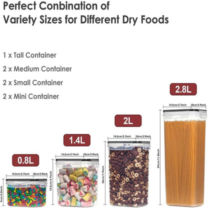 Kitchen Food Containers Set, Plastic Airtight Storage Box for Freshness