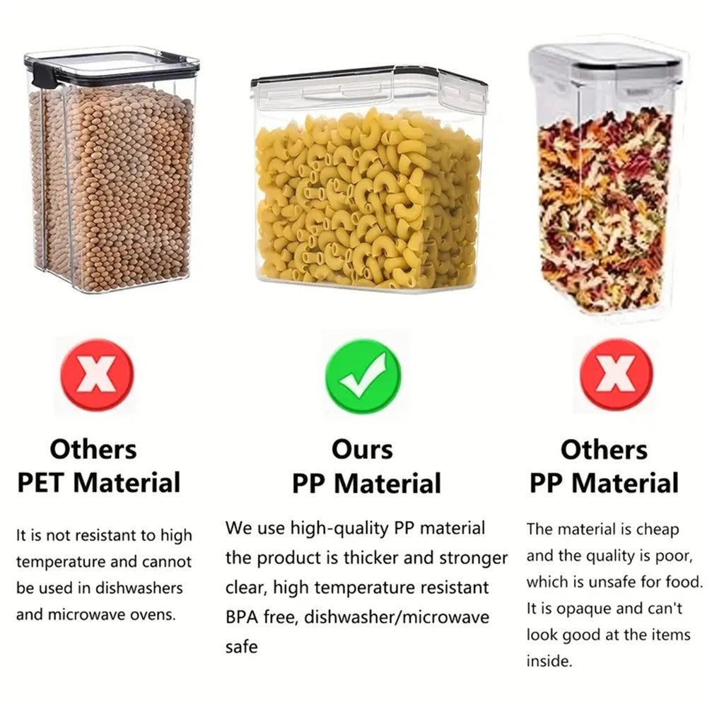 Kitchen Food Containers Set, Plastic Airtight Storage Box for Freshness
