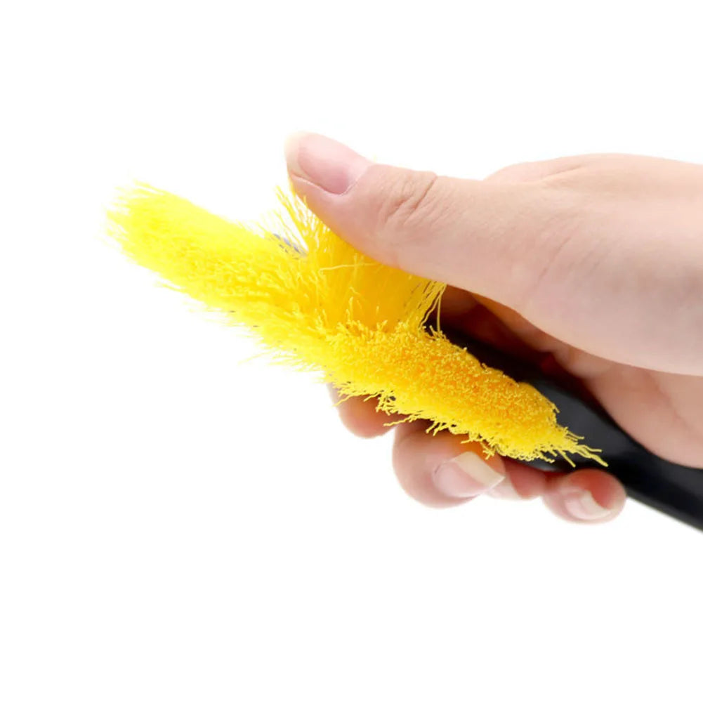 Flexible Car Wheel Tire Rim Brush Curved Head Deep Cleaning Brushes for Truck Wheel Hub Detail