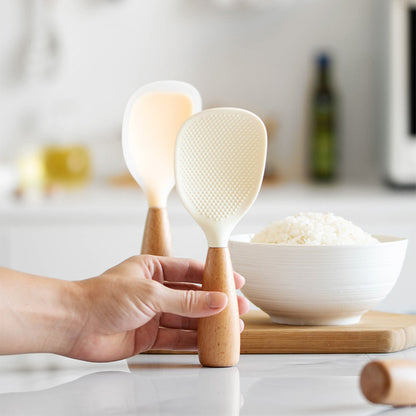 Durable Silicone Spoon, High-temperature-resistant Non-stick Spoon, Anti-scalding Rice Spoon for Cooking