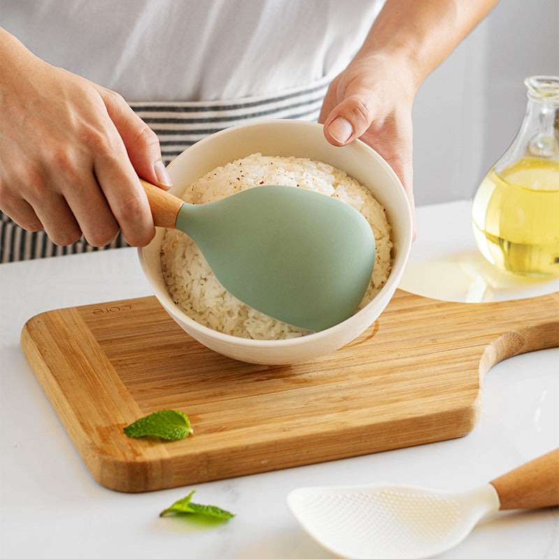 Durable Silicone Spoon, High-temperature-resistant Non-stick Spoon, Anti-scalding Rice Spoon for Cooking