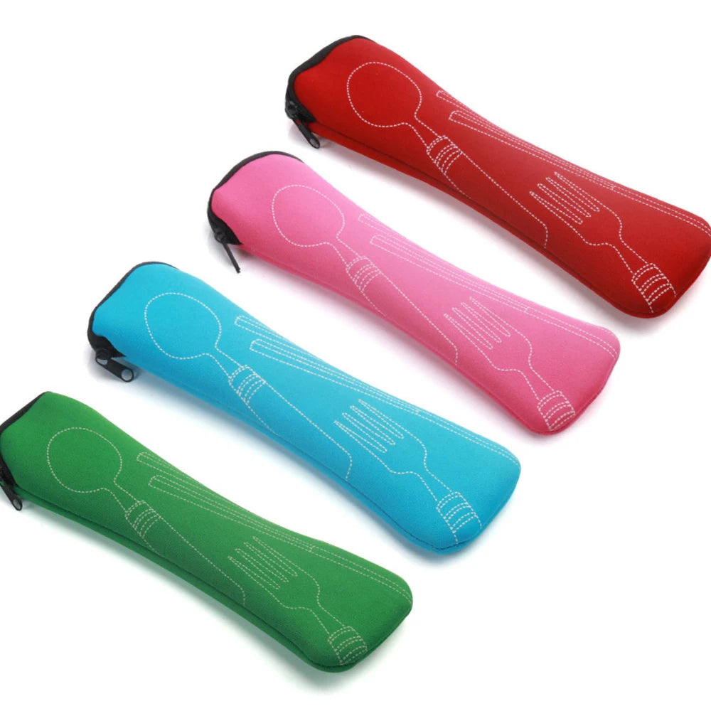 Cutlery Bag for Travel, Portable Storage Box, Fork Spoon Bag for Picnic