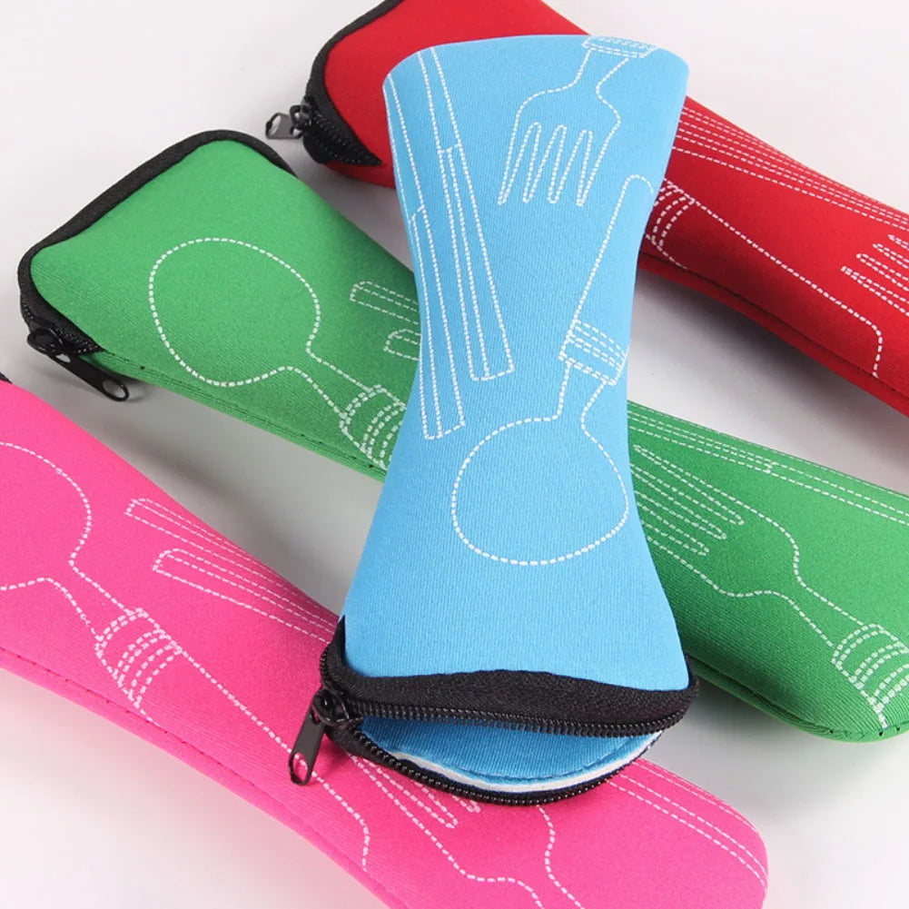 Cutlery Bag for Travel, Portable Storage Box, Fork Spoon Bag for Picnic
