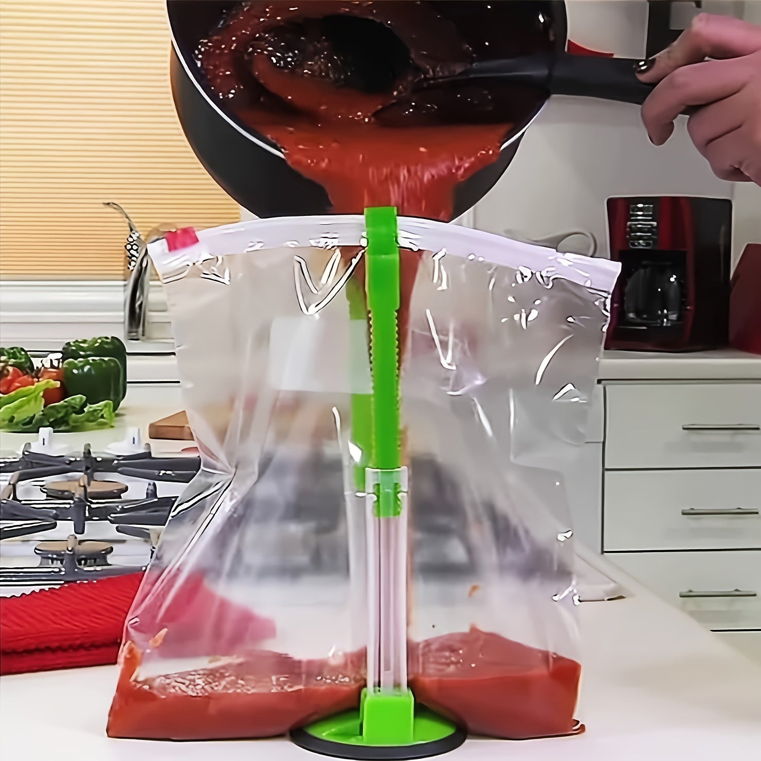 Retractable Kitchen Bag Holder Fresh-Keeping Bag Stand, Household Storage Rack