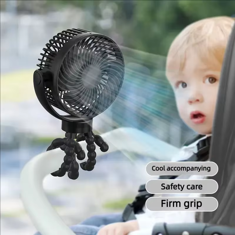 Stroller Accessories Baby Newborn Items USB Charging Fan Mini Fan With Light 3