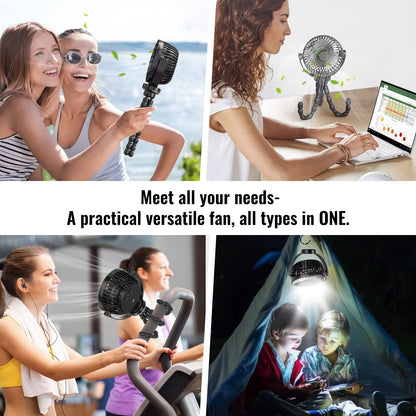Stroller Accessories Baby Newborn Items USB Charging Fan Mini Fan With Light 6
