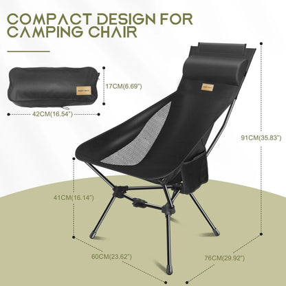 Westtune Camping Moon Chair Ultralight Folding Chair With Headrest For Outdoor Relaxation 3