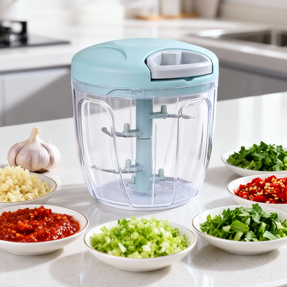 Manual Rotary Vegetable Chopper, Household Meat Grinder, Garlic Onion Slicer, Fruit Cutter Kitchen Gadgets