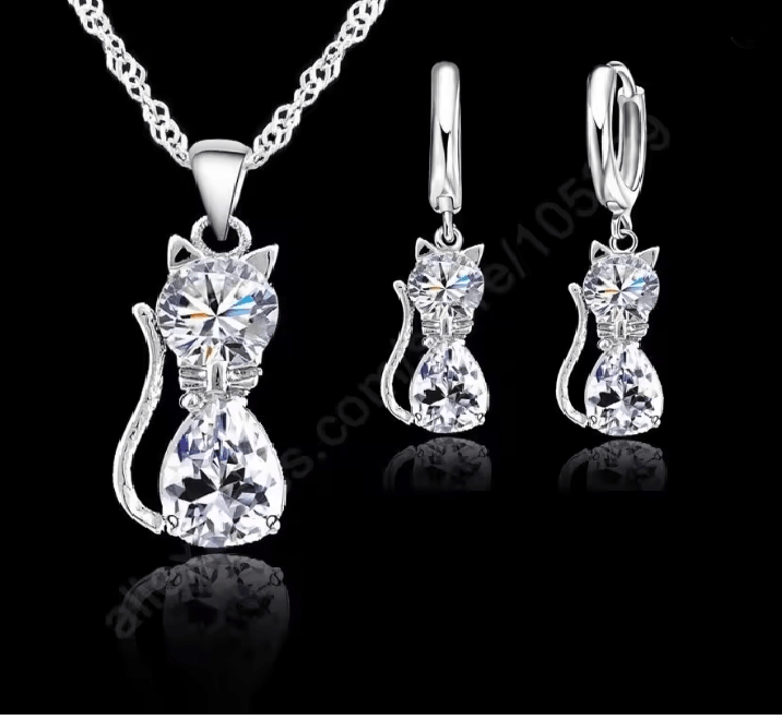 LunaSpark Cat Charm Jewelry Set 4