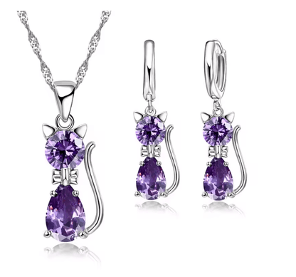LunaSpark Cat Charm Jewelry Set 6