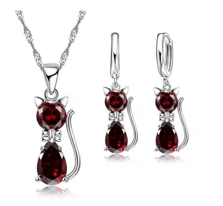 LunaSpark Cat Charm Jewelry Set 1