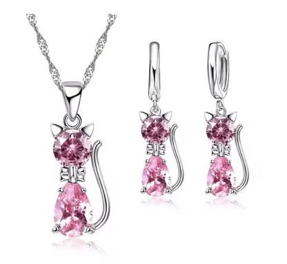 LunaSpark Cat Charm Jewelry Set 2