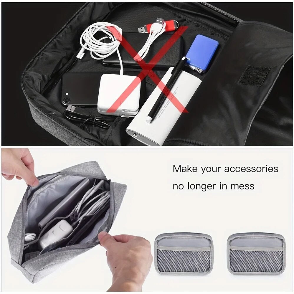 Storage Bag for Cables, SD Cards, and Power Banks, Travel Electronics Organizer