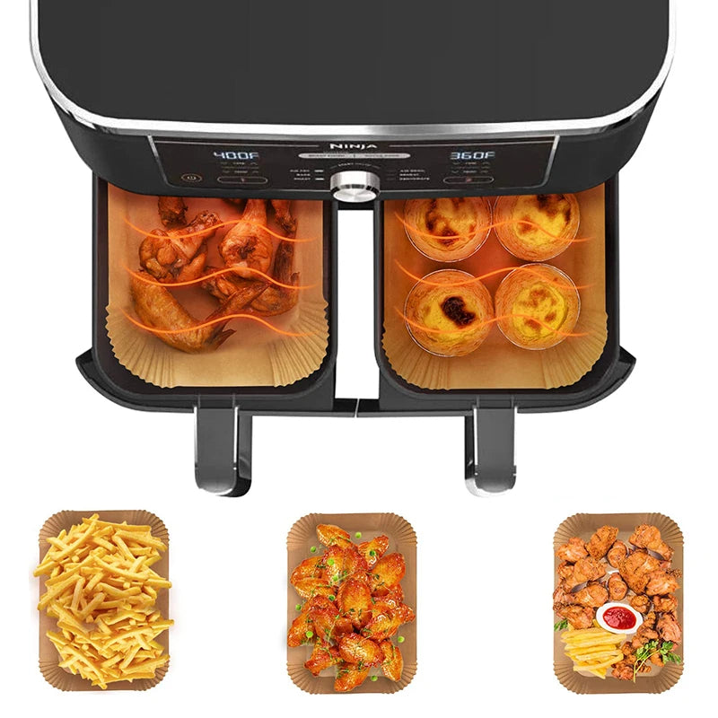 NonStick Baking Mat For Ninja Foodi Rectangle Disposable Airfryer Liner Waterproof Oilproof Paper 1
