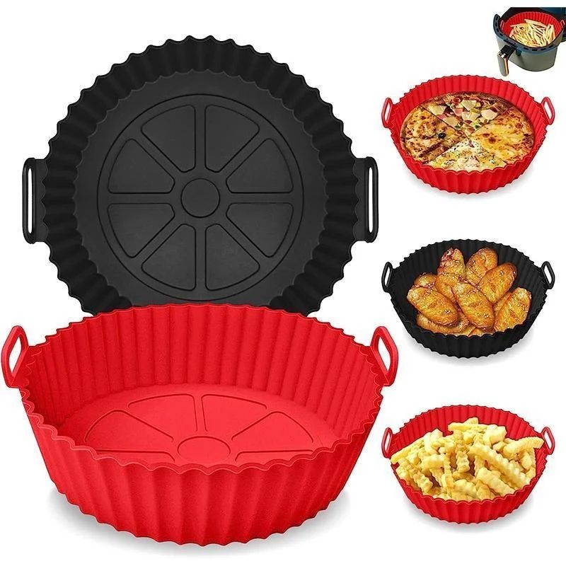 Reusable Silicone Air Fryer Basket Liner  NonStick FoodSafe Pot Insert 2