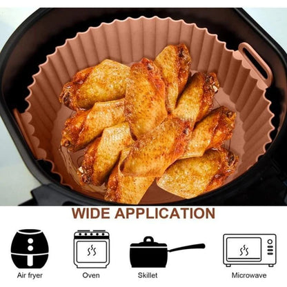 Reusable Silicone Air Fryer Basket Liner  NonStick FoodSafe Pot Insert 4