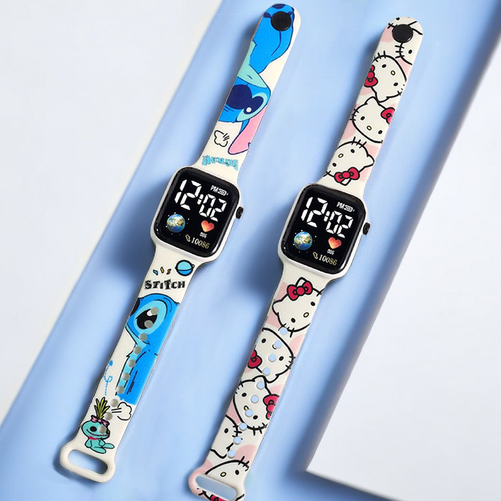 Hello Kitty Digital Watch, New Stitch Children Watches, Girls Digital Watch for Women
